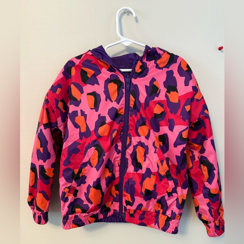 Kenzo Reversible Colorful Leopard Print and purple Paris Windbreaker